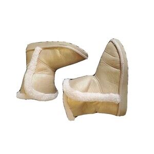 Girls Sz 2 Winter Boots Gold Shimmer Faux Fur Lining Pull On Rampage